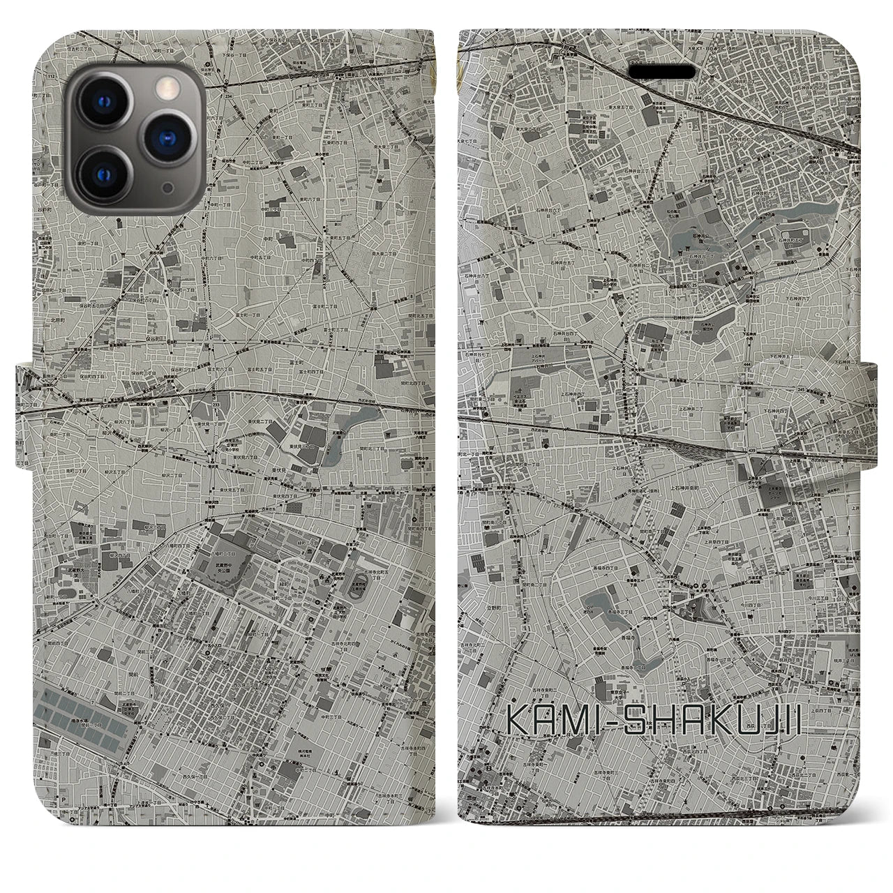 【上石神井（東京都）】地図柄iPhoneケース（手帳タイプ）