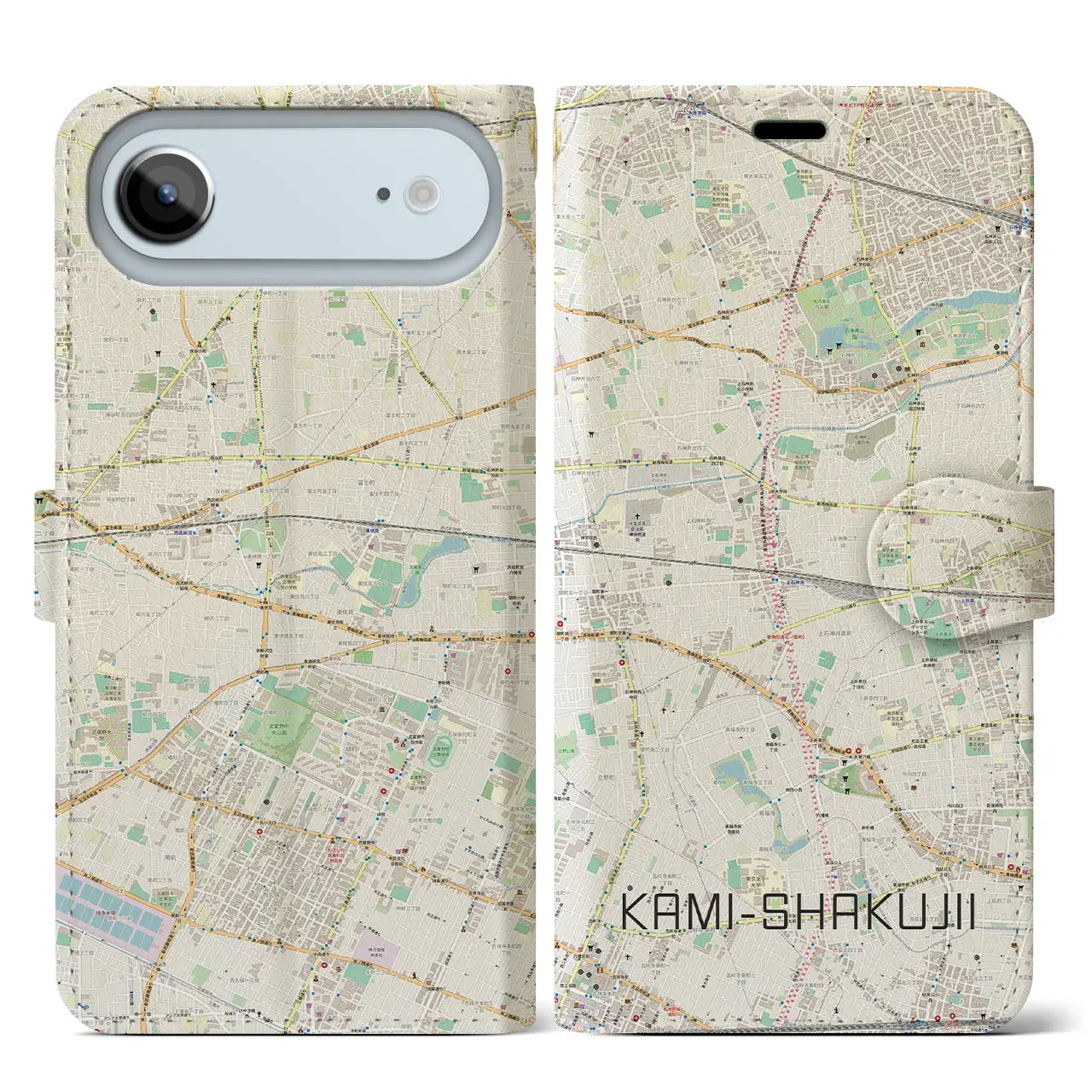 【上石神井（東京都）】地図柄iPhoneケース（手帳タイプ）