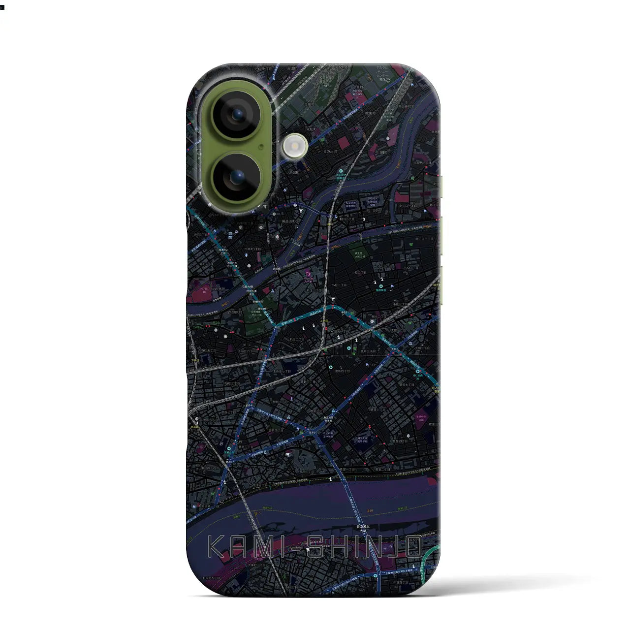 【上新庄（大阪府）】地図柄iPhoneケース（バックカバータイプ）