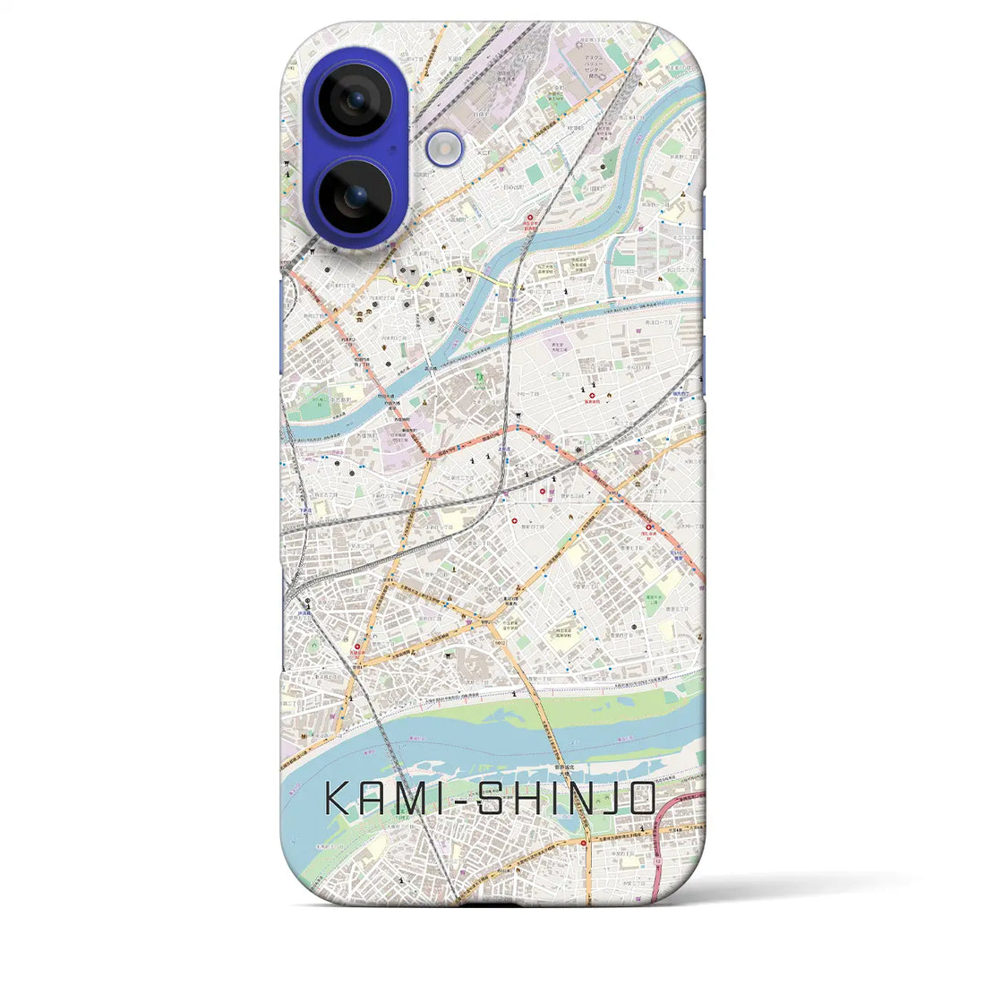 【上新庄(大阪府)】地図柄iPhoneケース(バックカバータイプ)ナチュラル・iPhone 16 Pro Max 用