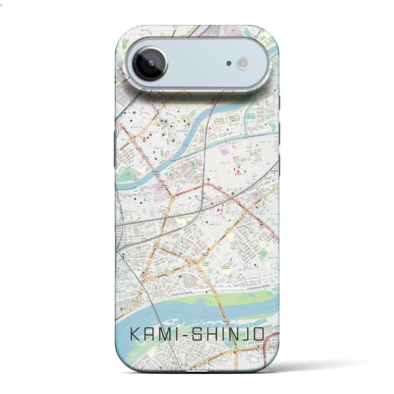 【上新庄（大阪府）】地図柄iPhoneケース（バックカバータイプ）