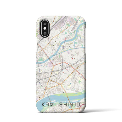 【上新庄（大阪府）】地図柄iPhoneケース（バックカバータイプ）