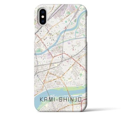 【上新庄（大阪府）】地図柄iPhoneケース（バックカバータイプ）