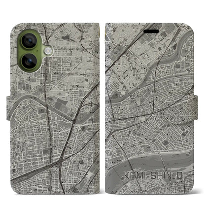 【上新庄（大阪府）】地図柄iPhoneケース（手帳タイプ）