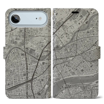 【上新庄（大阪府）】地図柄iPhoneケース（手帳タイプ）