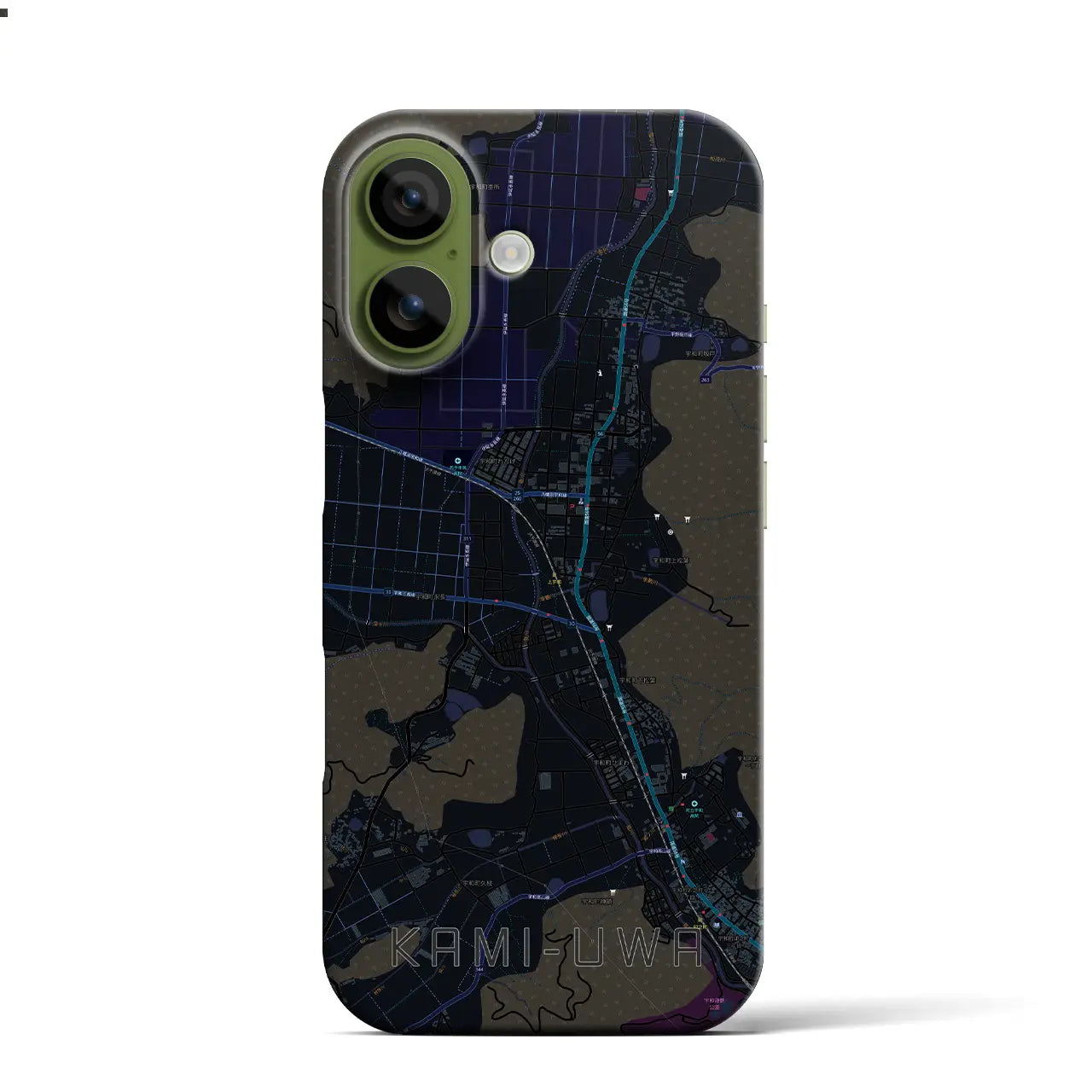 【上宇和（愛媛県）】地図柄iPhoneケース（バックカバータイプ）