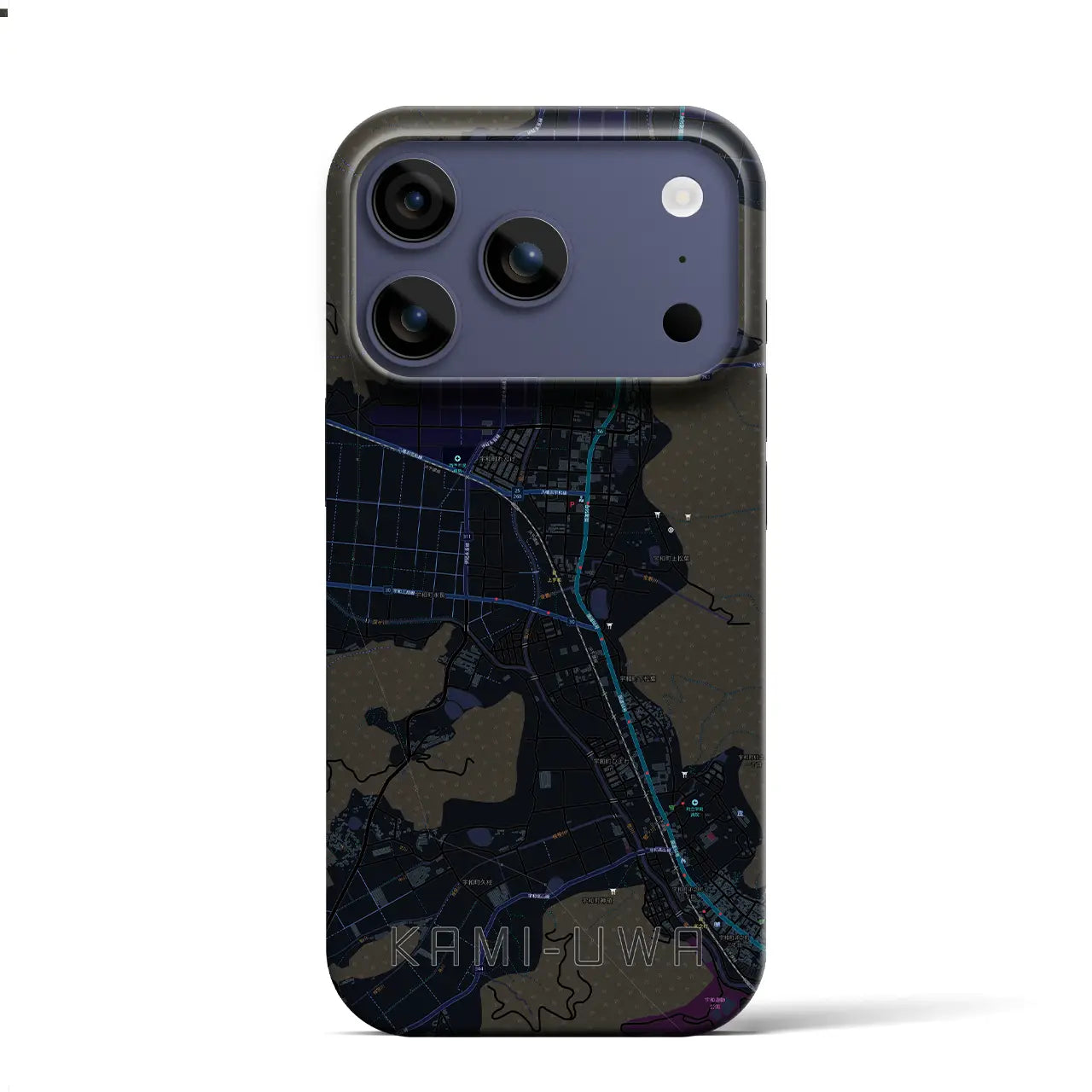 【上宇和（愛媛県）】地図柄iPhoneケース（バックカバータイプ）