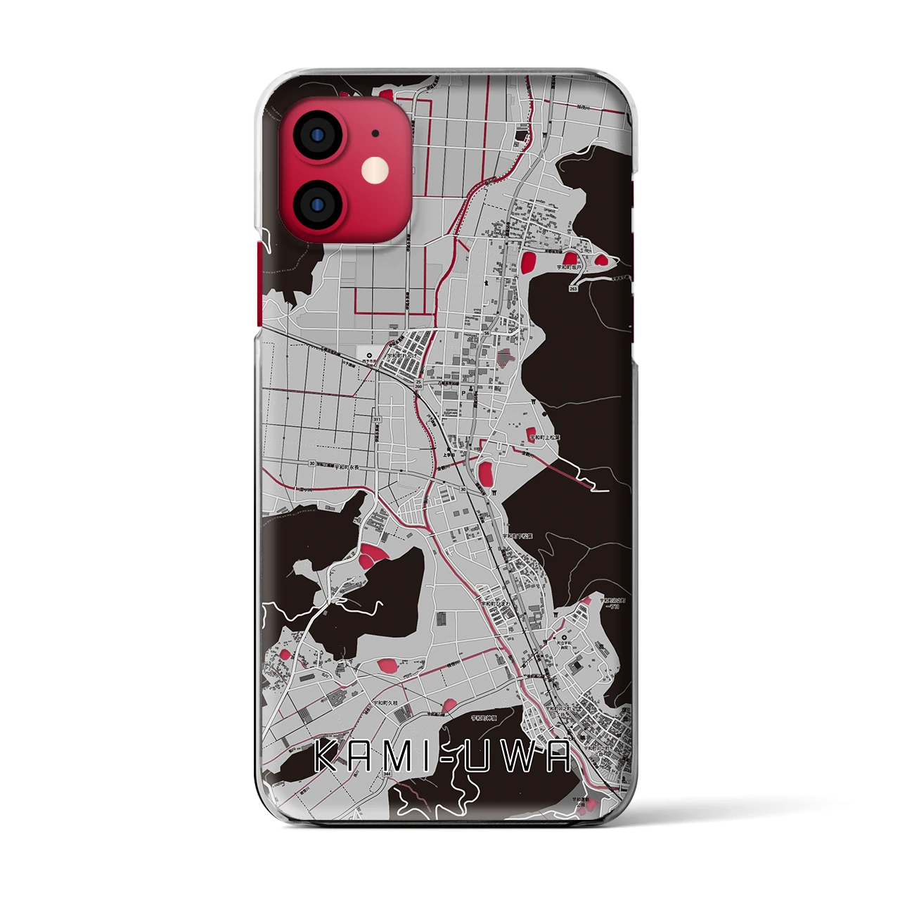 【上宇和（愛媛県）】地図柄iPhoneケース（クリアタイプ）