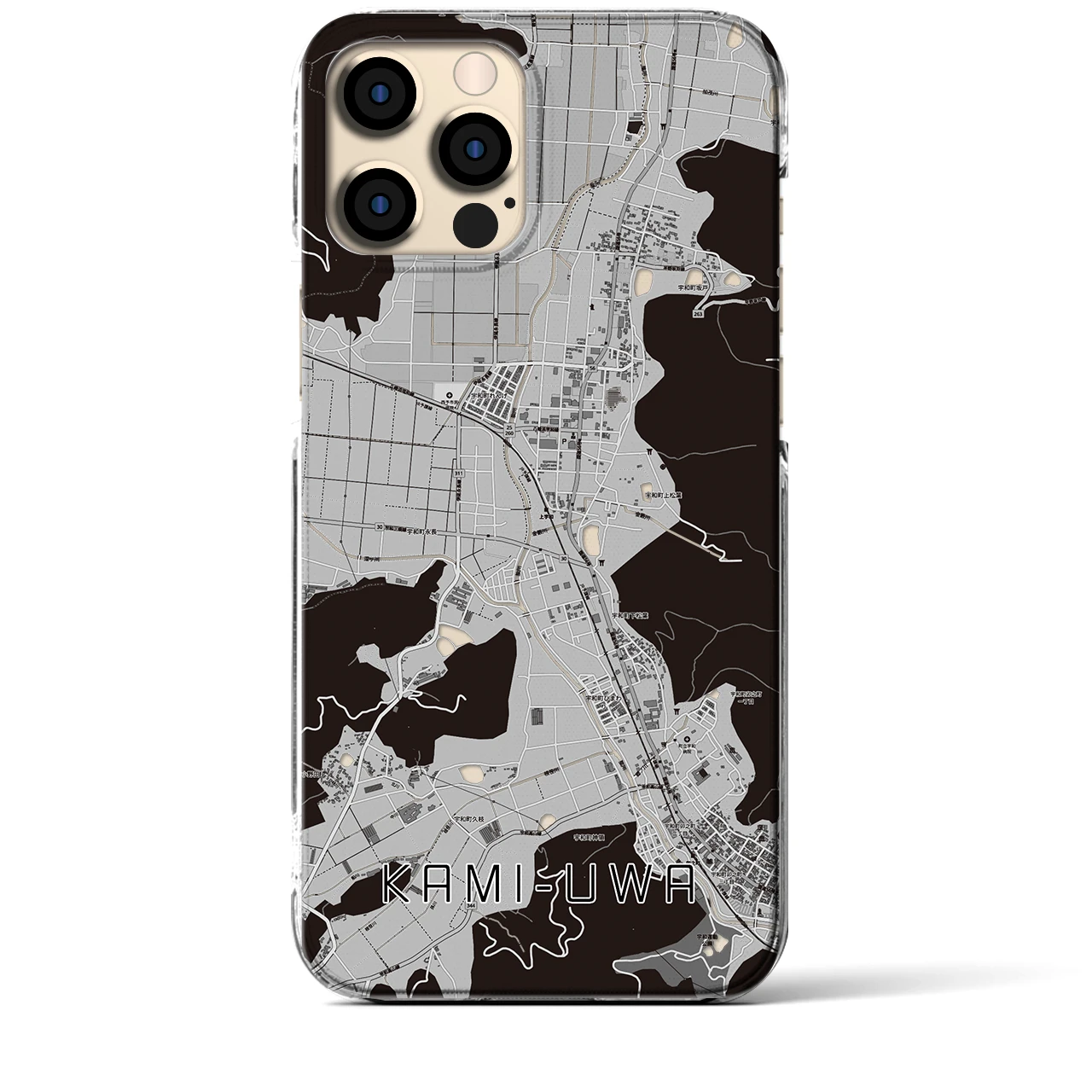 【上宇和（愛媛県）】地図柄iPhoneケース（クリアタイプ）