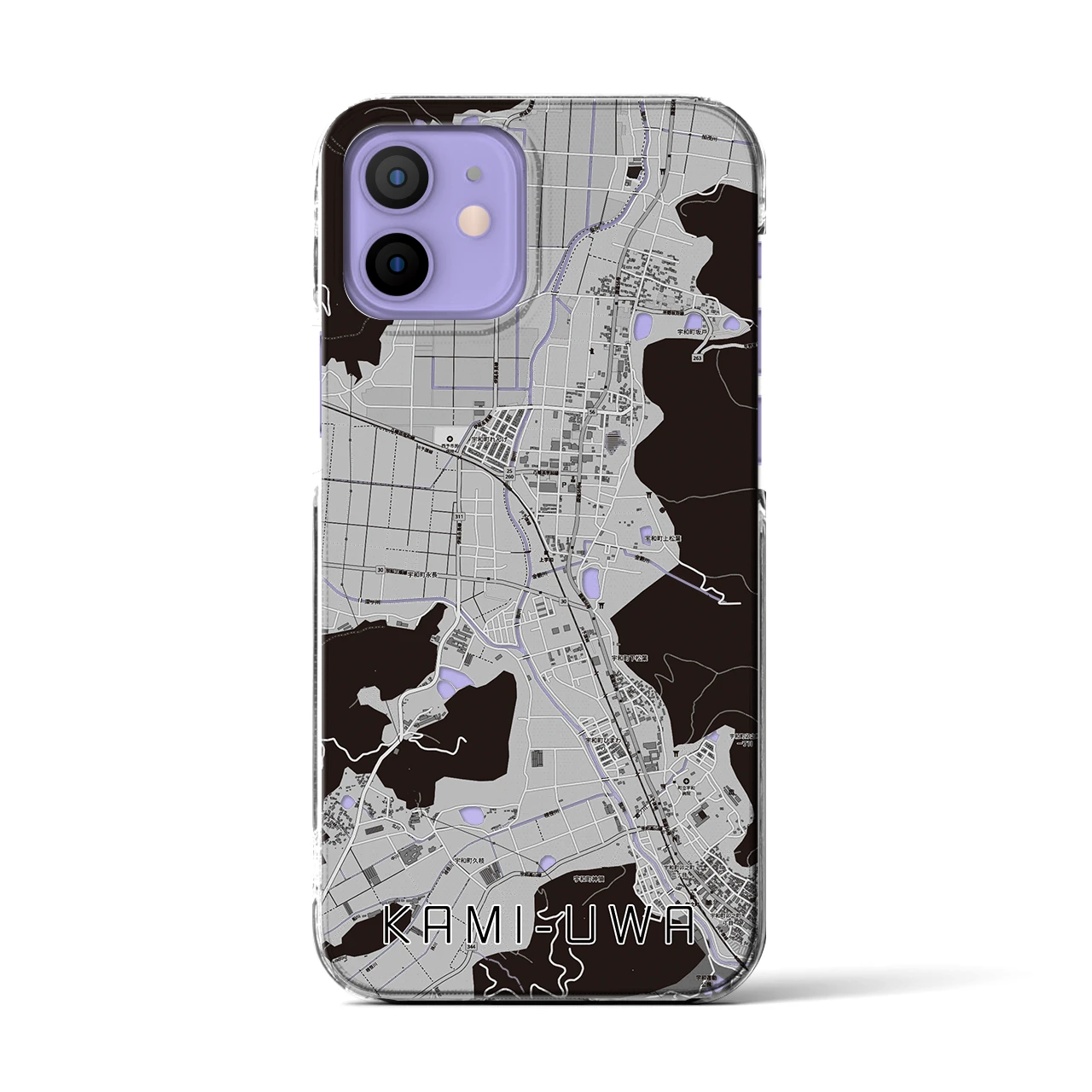 【上宇和（愛媛県）】地図柄iPhoneケース（クリアタイプ）