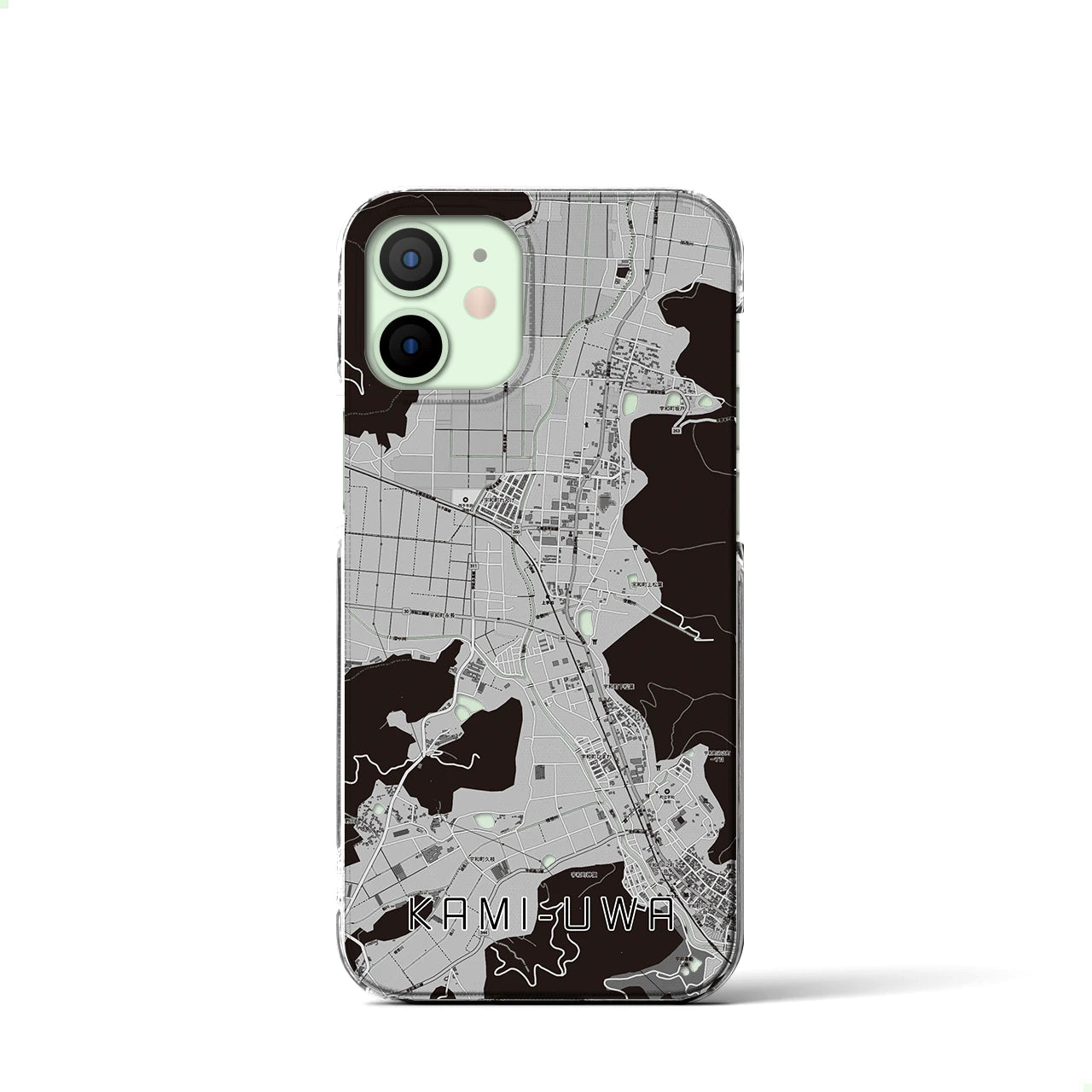 【上宇和（愛媛県）】地図柄iPhoneケース（クリアタイプ）