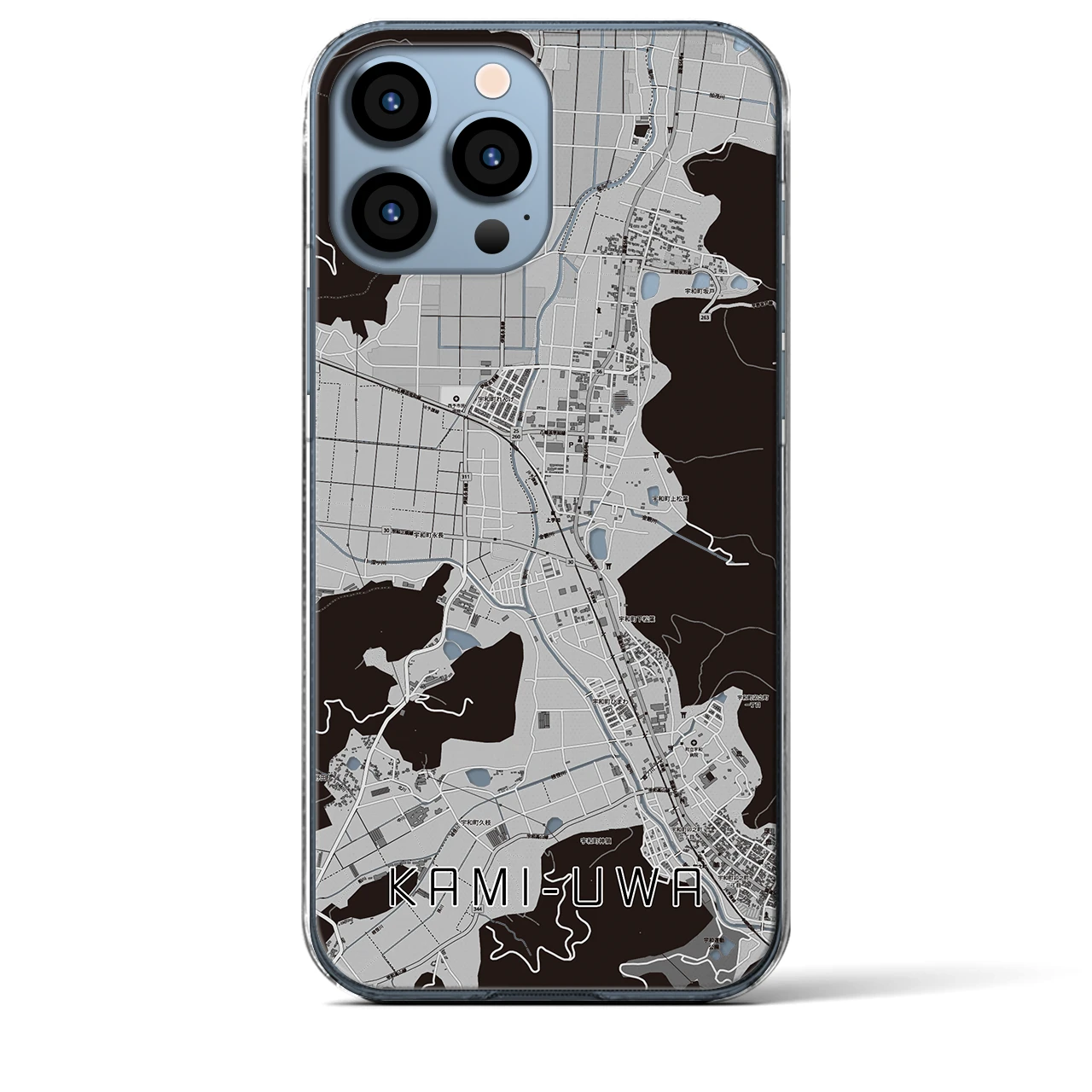 【上宇和（愛媛県）】地図柄iPhoneケース（クリアタイプ）