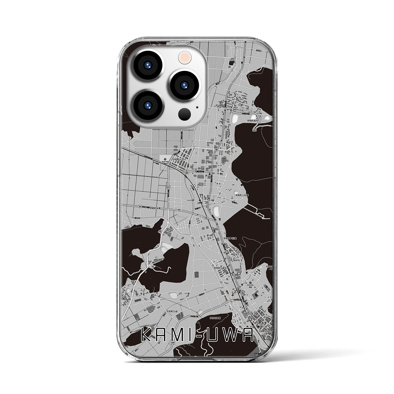 【上宇和（愛媛県）】地図柄iPhoneケース（クリアタイプ）