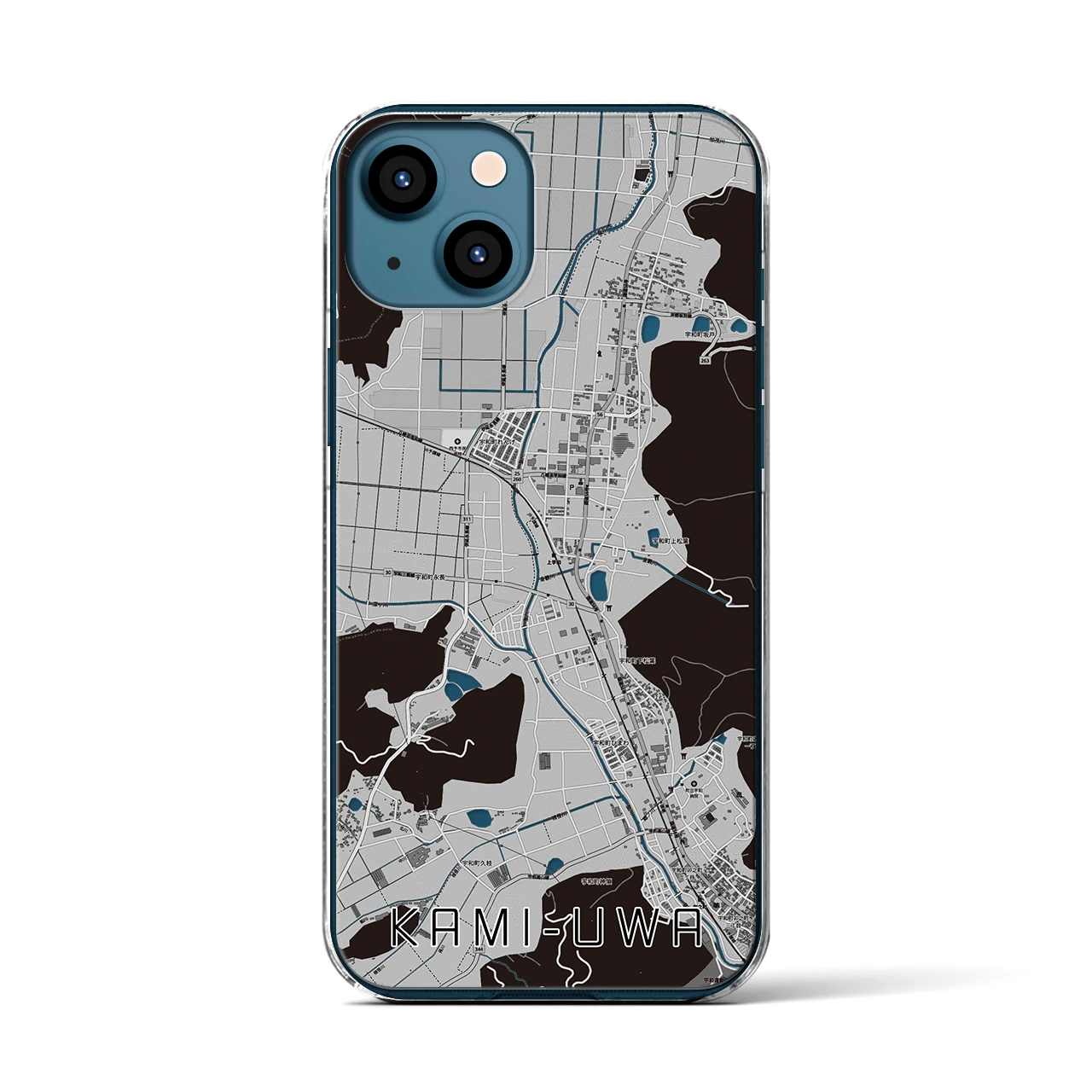 【上宇和（愛媛県）】地図柄iPhoneケース（クリアタイプ）