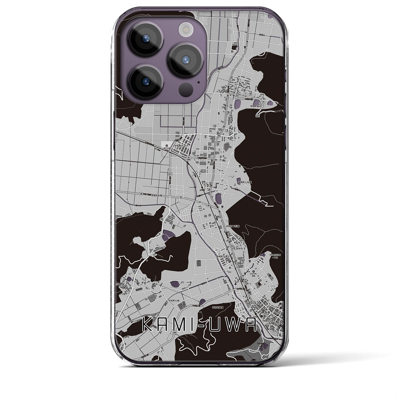 【上宇和（愛媛県）】地図柄iPhoneケース（クリアタイプ）