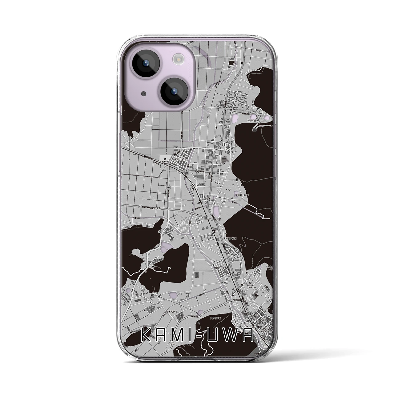 【上宇和（愛媛県）】地図柄iPhoneケース（クリアタイプ）
