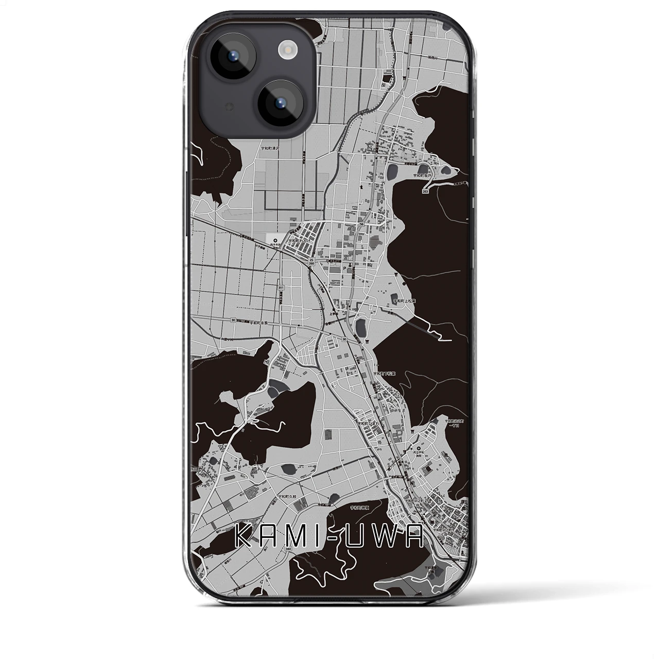 【上宇和（愛媛県）】地図柄iPhoneケース（クリアタイプ）