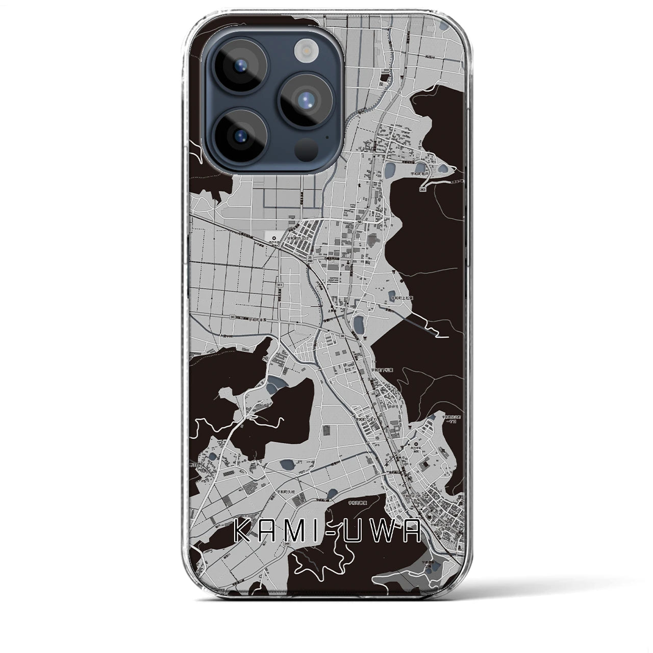 【上宇和（愛媛県）】地図柄iPhoneケース（クリアタイプ）
