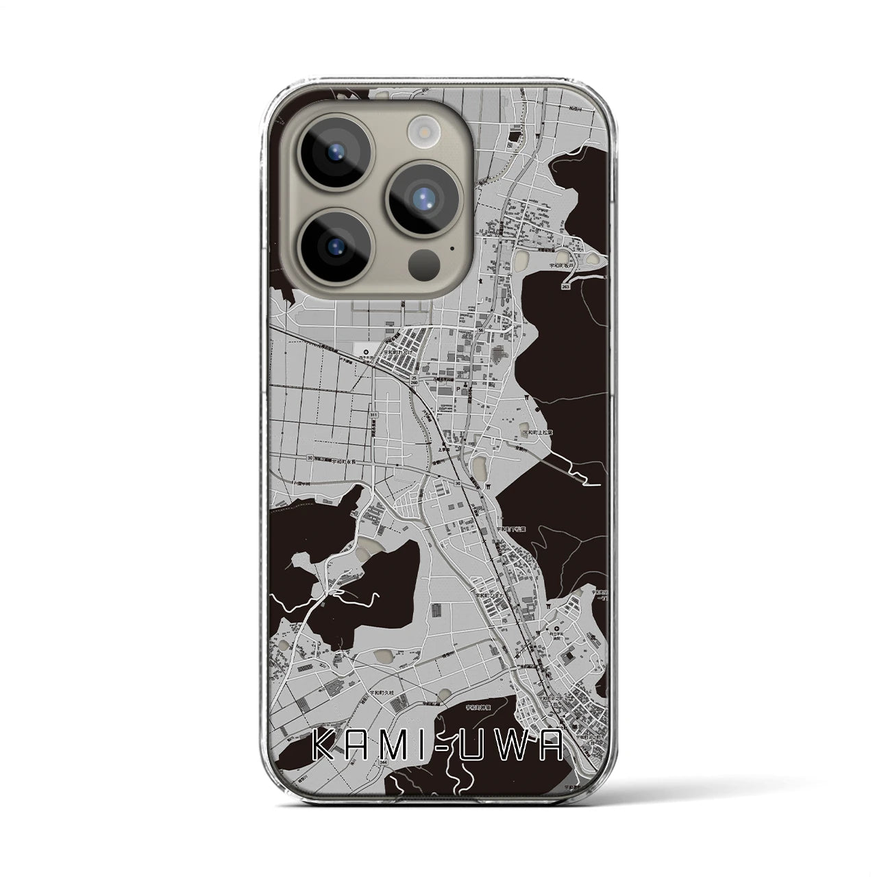 【上宇和（愛媛県）】地図柄iPhoneケース（クリアタイプ）