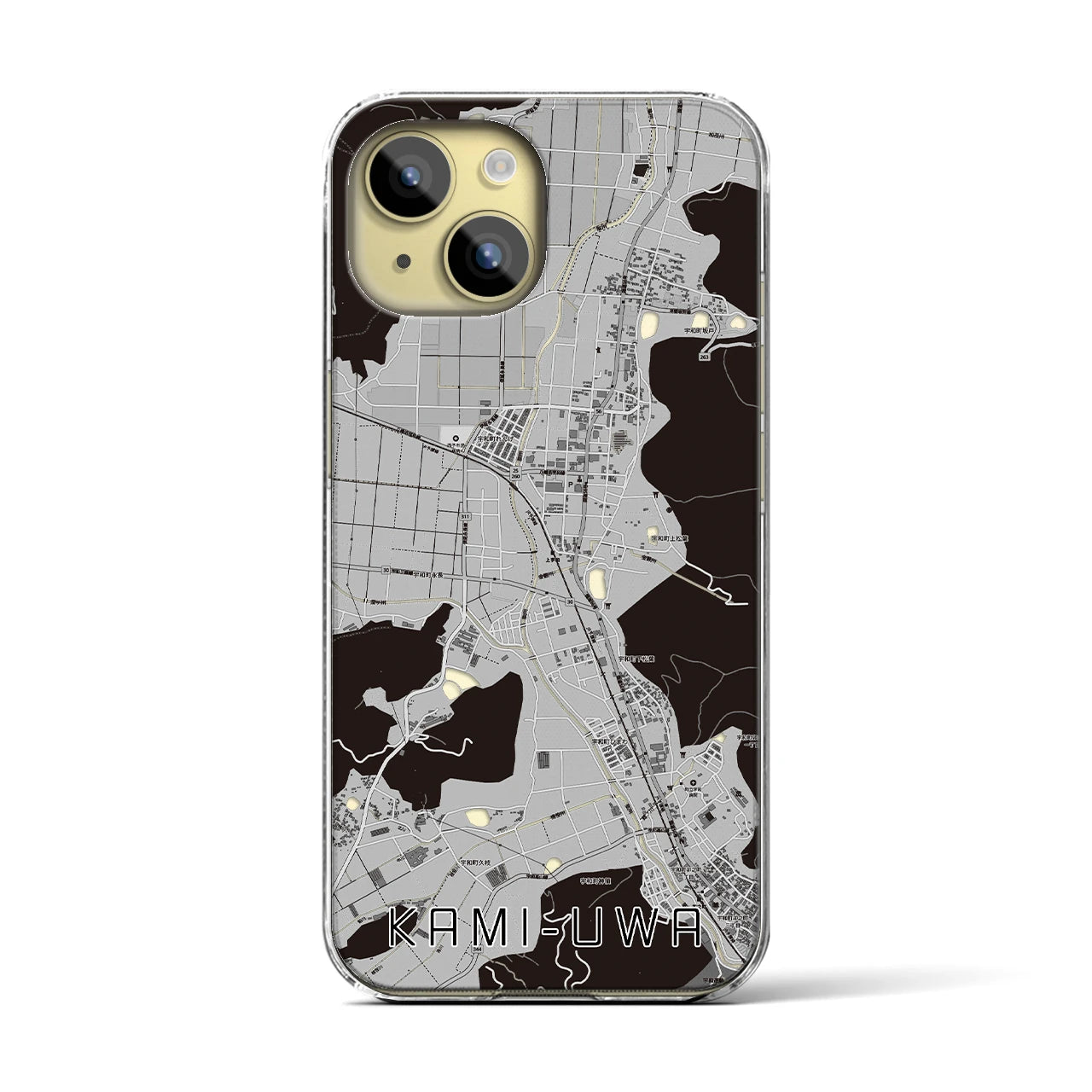 【上宇和（愛媛県）】地図柄iPhoneケース（クリアタイプ）