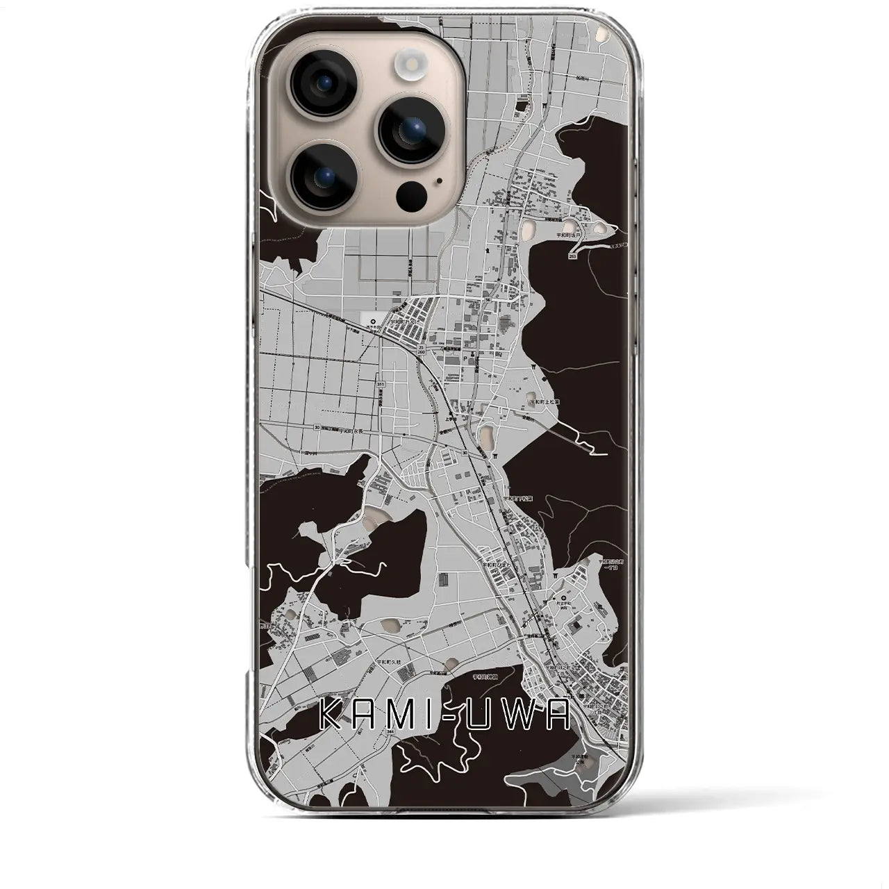【上宇和（愛媛県）】地図柄iPhoneケース（クリアタイプ）