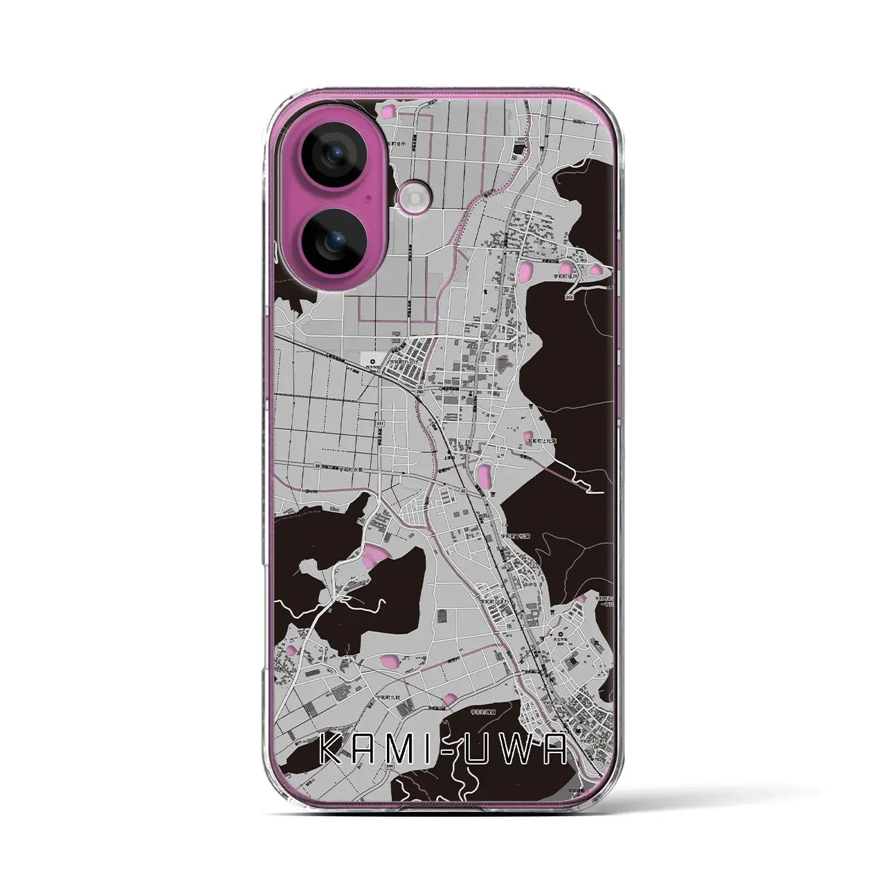 【上宇和（愛媛県）】地図柄iPhoneケース（クリアタイプ）