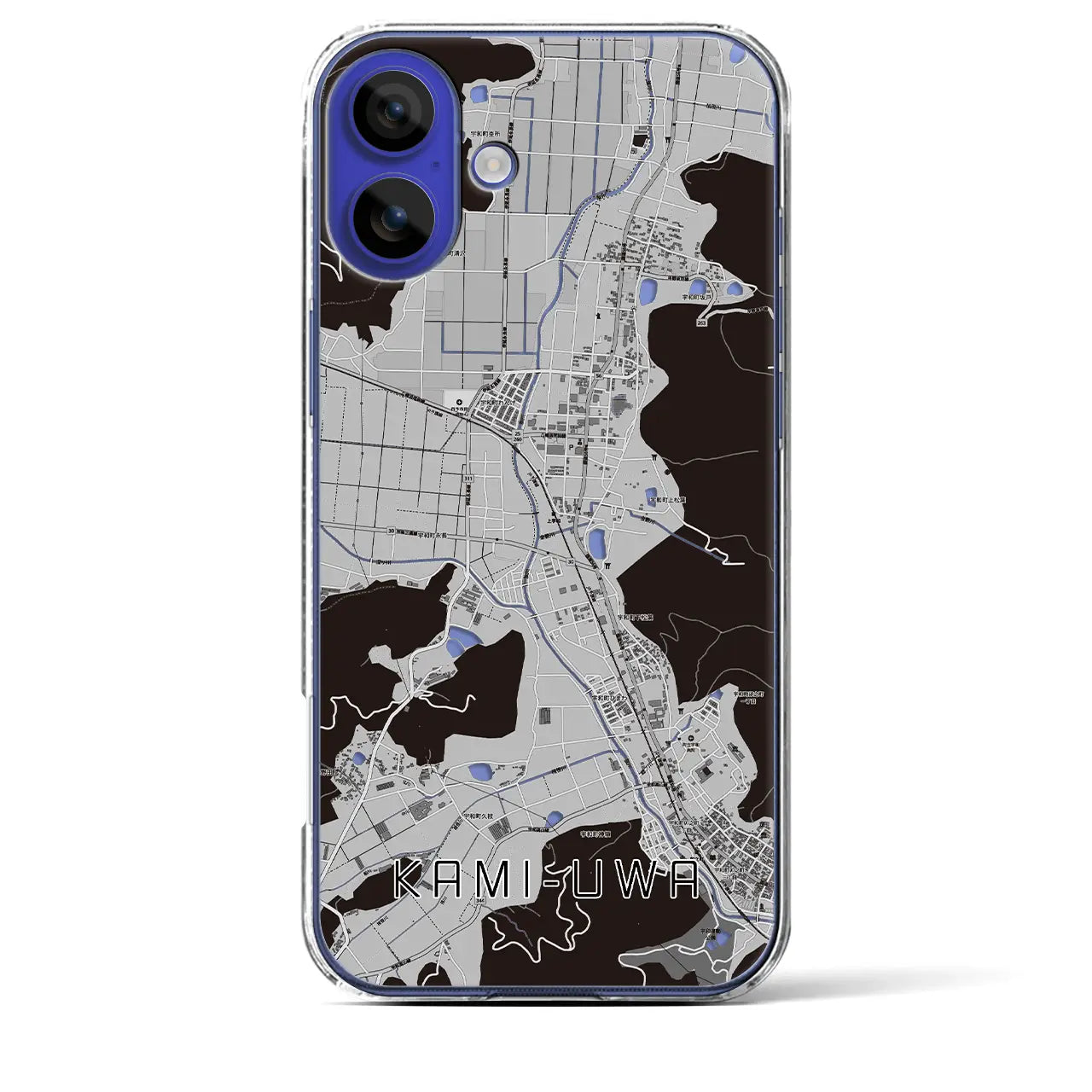 【上宇和（愛媛県）】地図柄iPhoneケース（クリアタイプ）