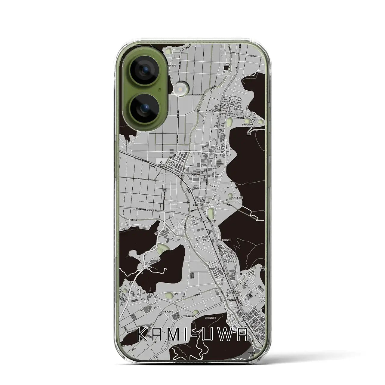 【上宇和（愛媛県）】地図柄iPhoneケース（クリアタイプ）
