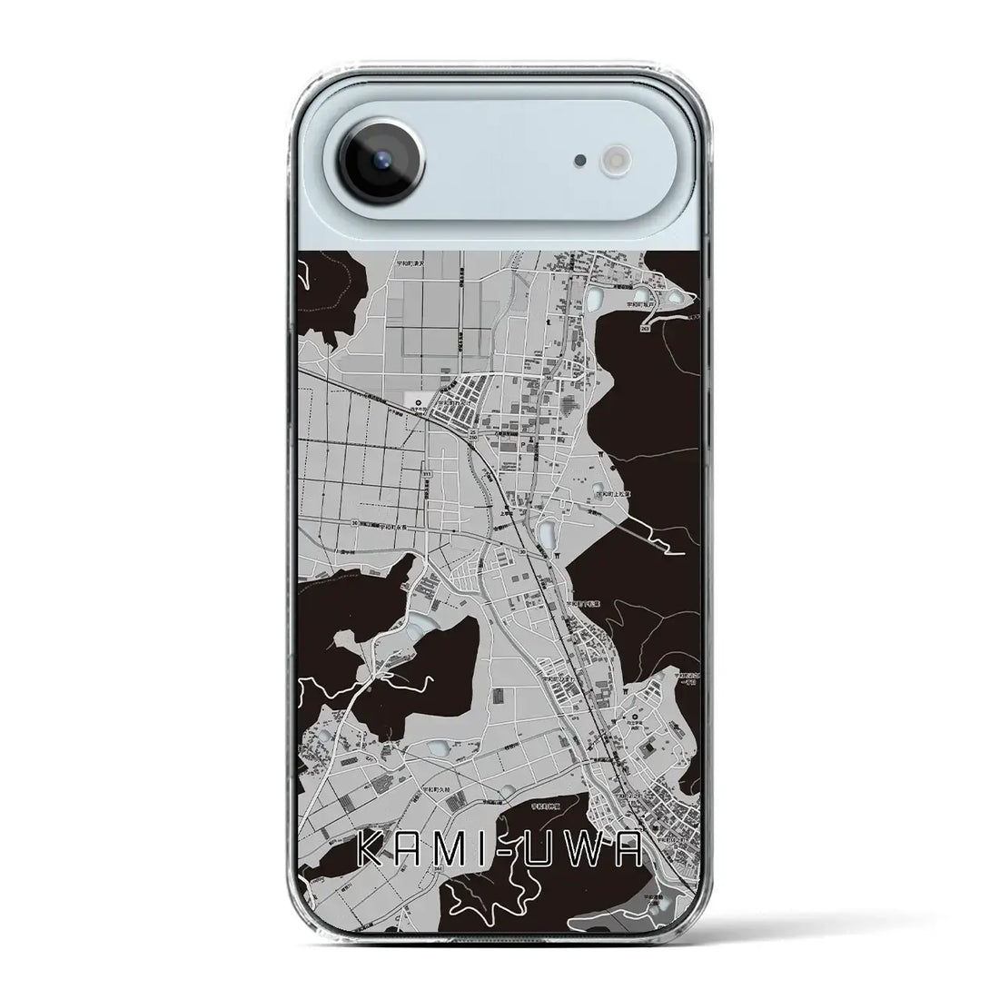 【上宇和（愛媛県）】地図柄iPhoneケース（クリアタイプ）モノトーン・iPhone 17 Pro Max 用