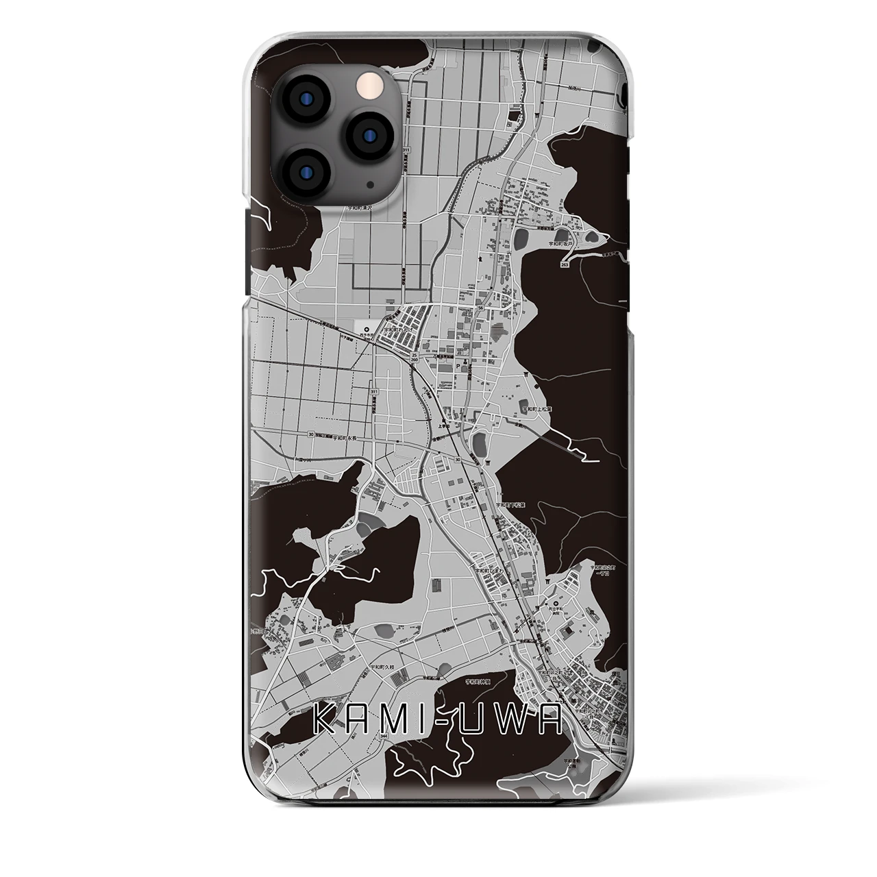 【上宇和（愛媛県）】地図柄iPhoneケース（クリアタイプ）