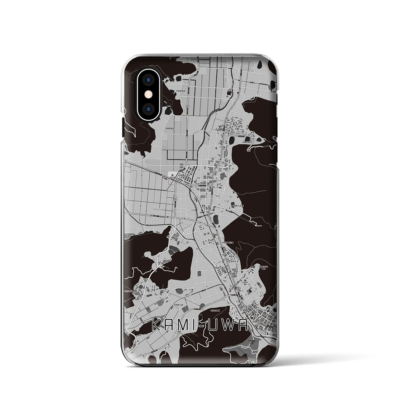 【上宇和（愛媛県）】地図柄iPhoneケース（クリアタイプ）