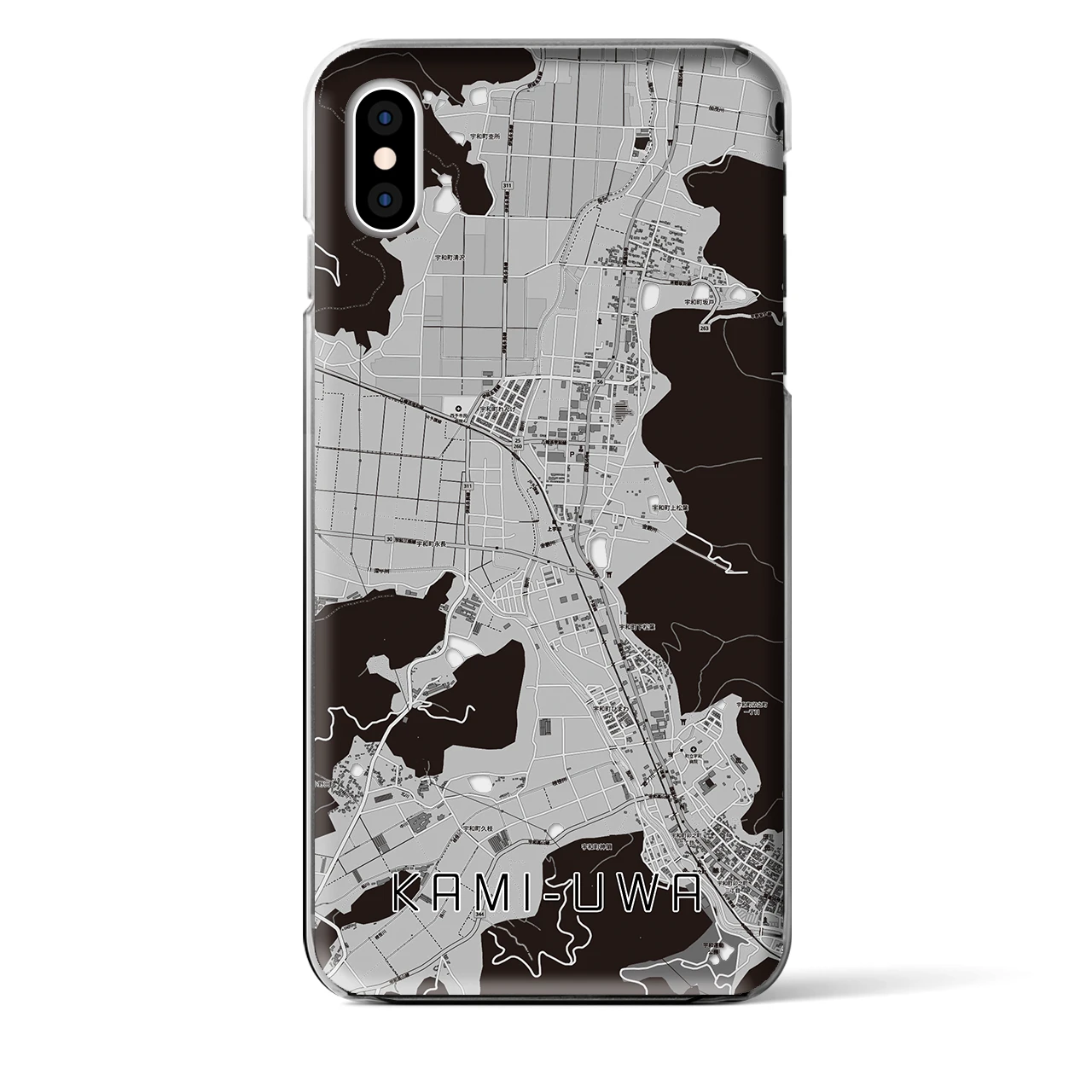 【上宇和（愛媛県）】地図柄iPhoneケース（クリアタイプ）