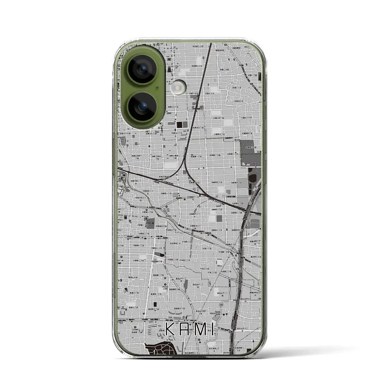 【加美（大阪府）】地図柄iPhoneケース（クリアタイプ）