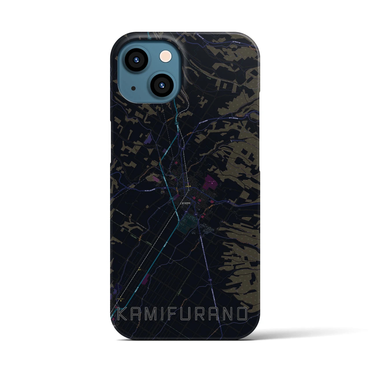 【上富良野(北海道)】地図柄iPhoneケース(バックカバータイプ)