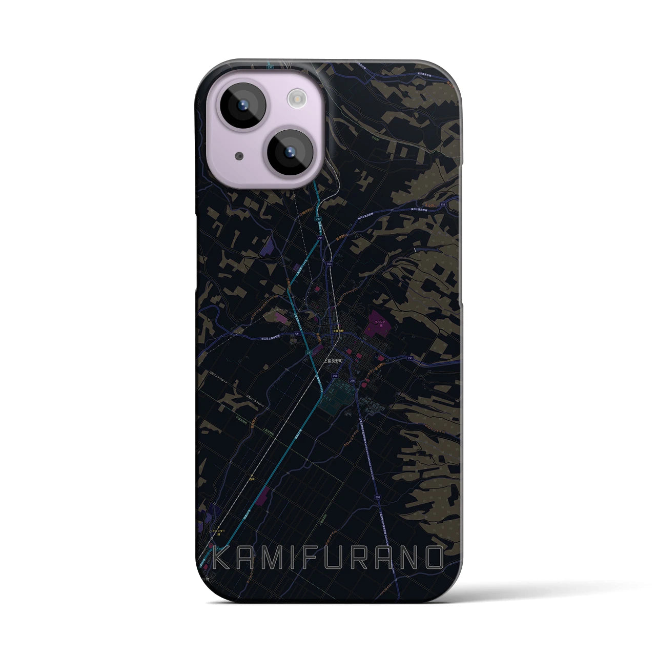 【上富良野(北海道)】地図柄iPhoneケース(バックカバータイプ)