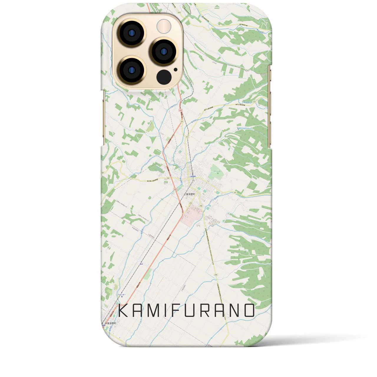 【上富良野(北海道)】地図柄iPhoneケース(バックカバータイプ)
