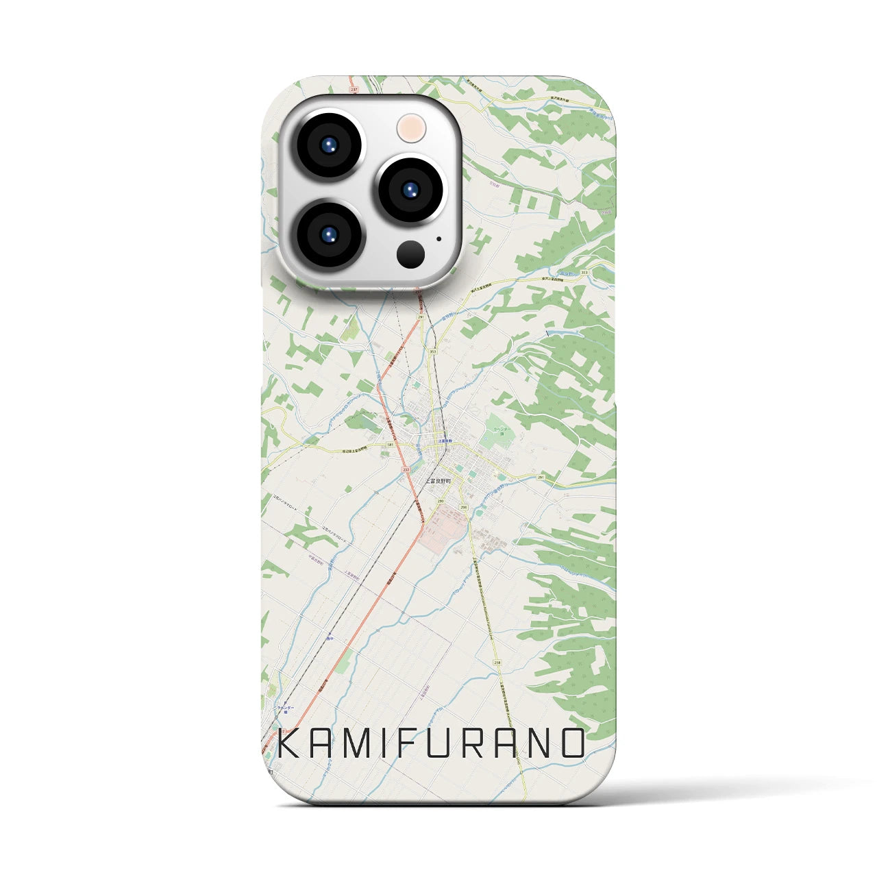 【上富良野(北海道)】地図柄iPhoneケース(バックカバータイプ)