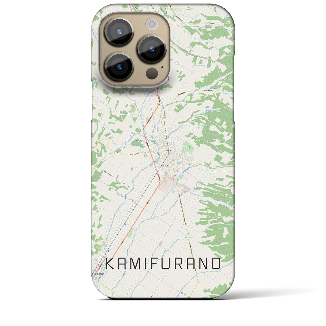 【上富良野(北海道)】地図柄iPhoneケース(バックカバータイプ)