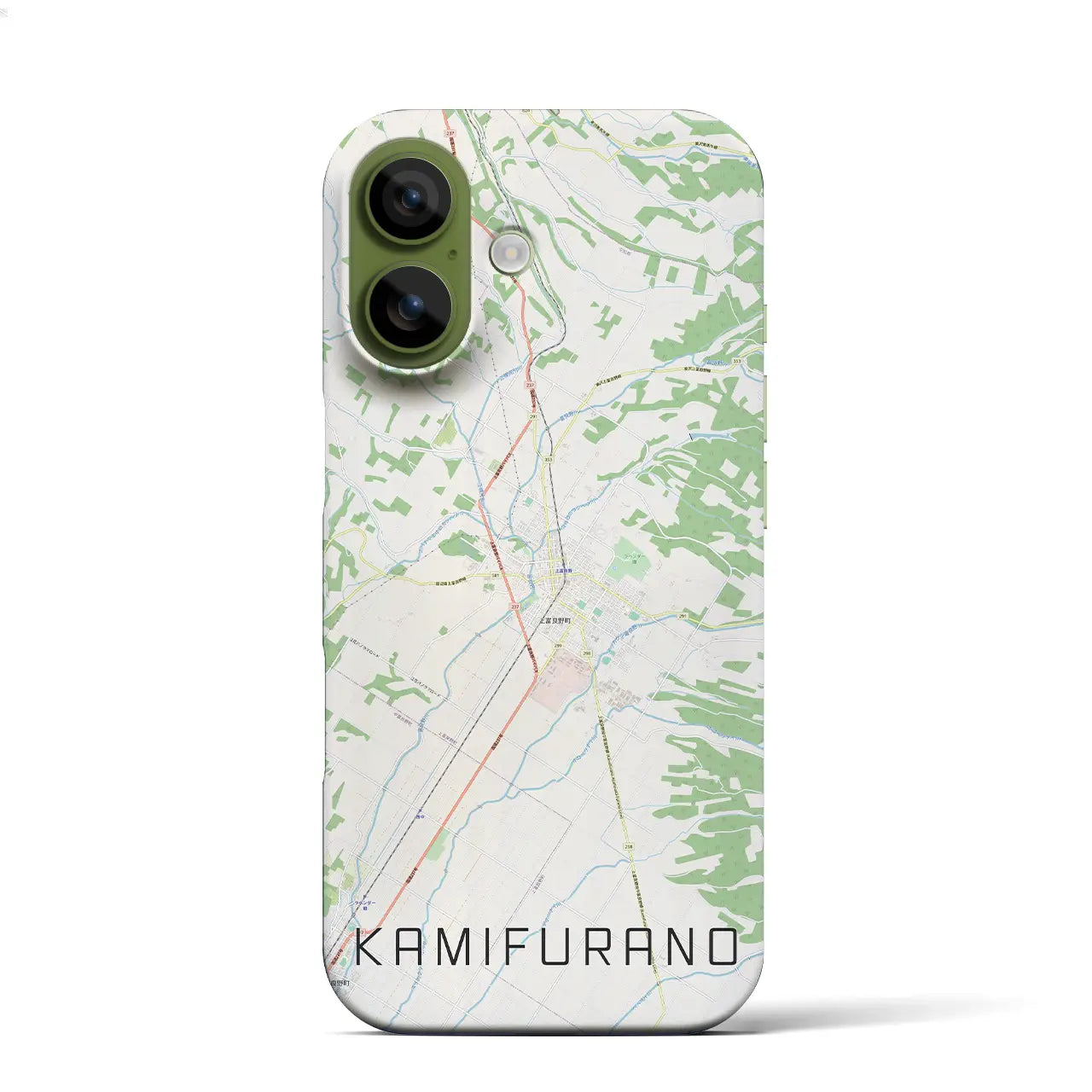 【上富良野(北海道)】地図柄iPhoneケース(バックカバータイプ)