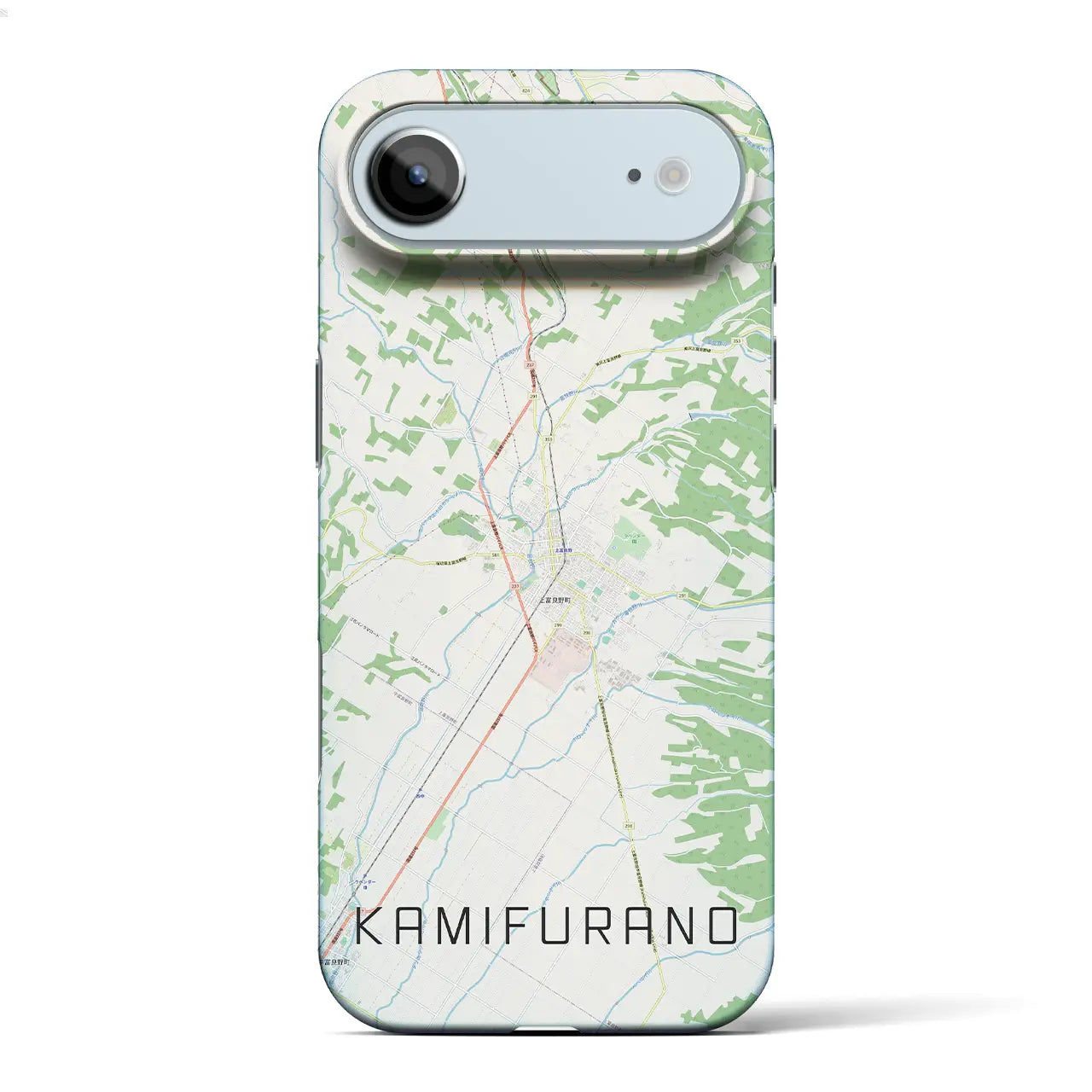【上富良野(北海道)】地図柄iPhoneケース(バックカバータイプ)ナチュラル・iPhone 17 Pro Max 用