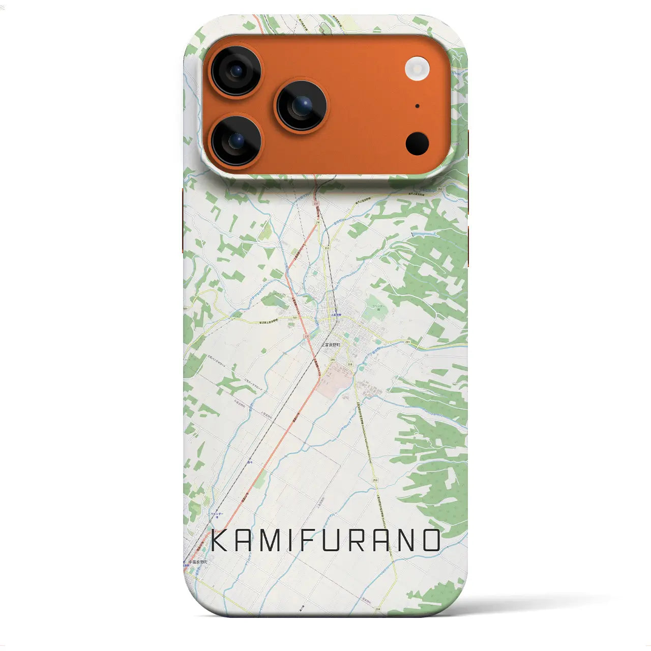 【上富良野(北海道)】地図柄iPhoneケース(バックカバータイプ)