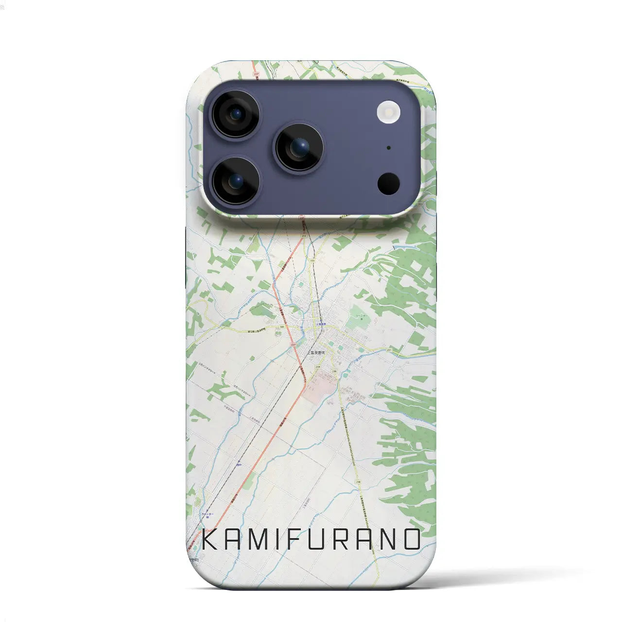 【上富良野(北海道)】地図柄iPhoneケース(バックカバータイプ)