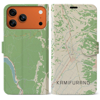 【上富良野（北海道）】地図柄iPhoneケース（手帳タイプ）