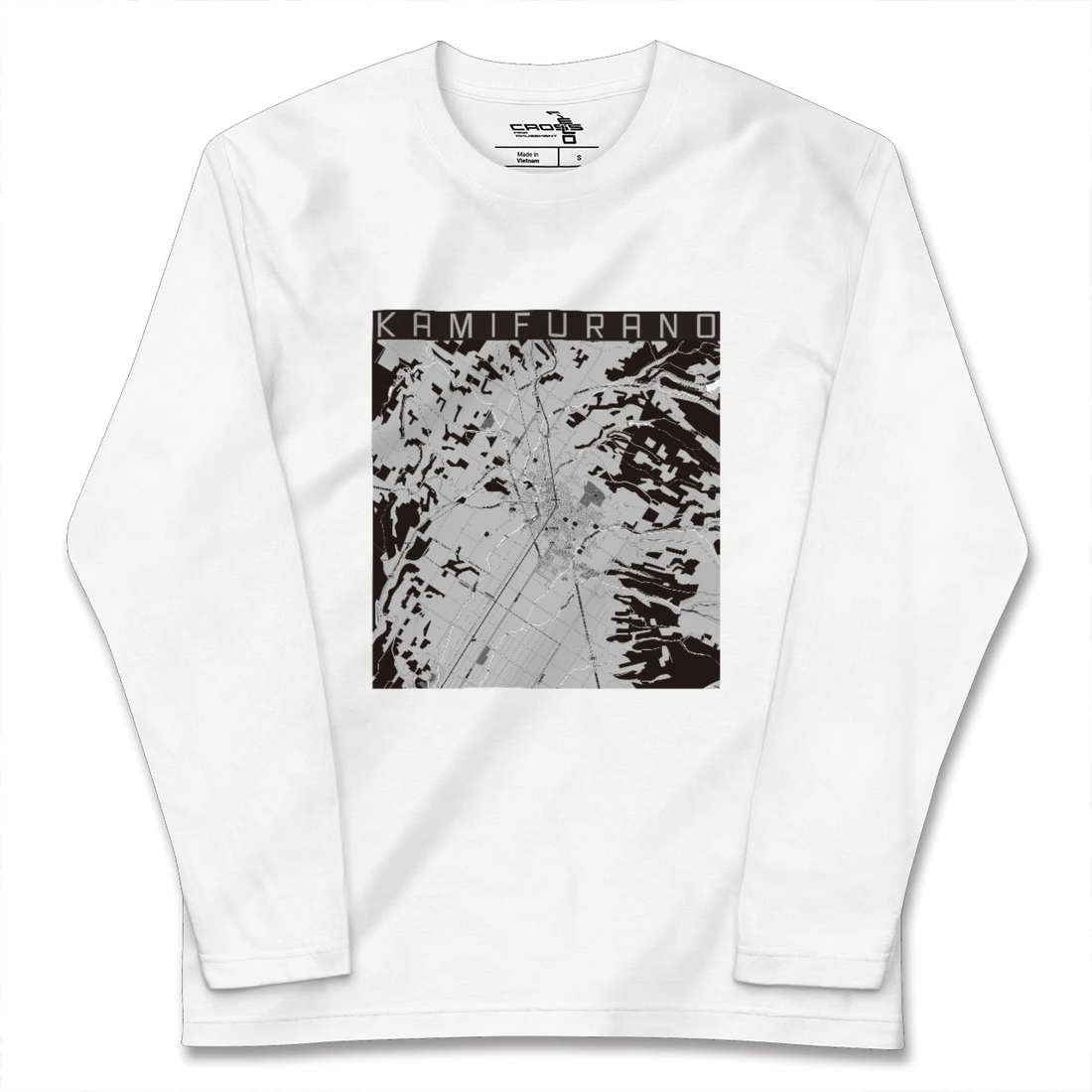 【上富良野（北海道）】地図柄ロングスリーブTシャツ