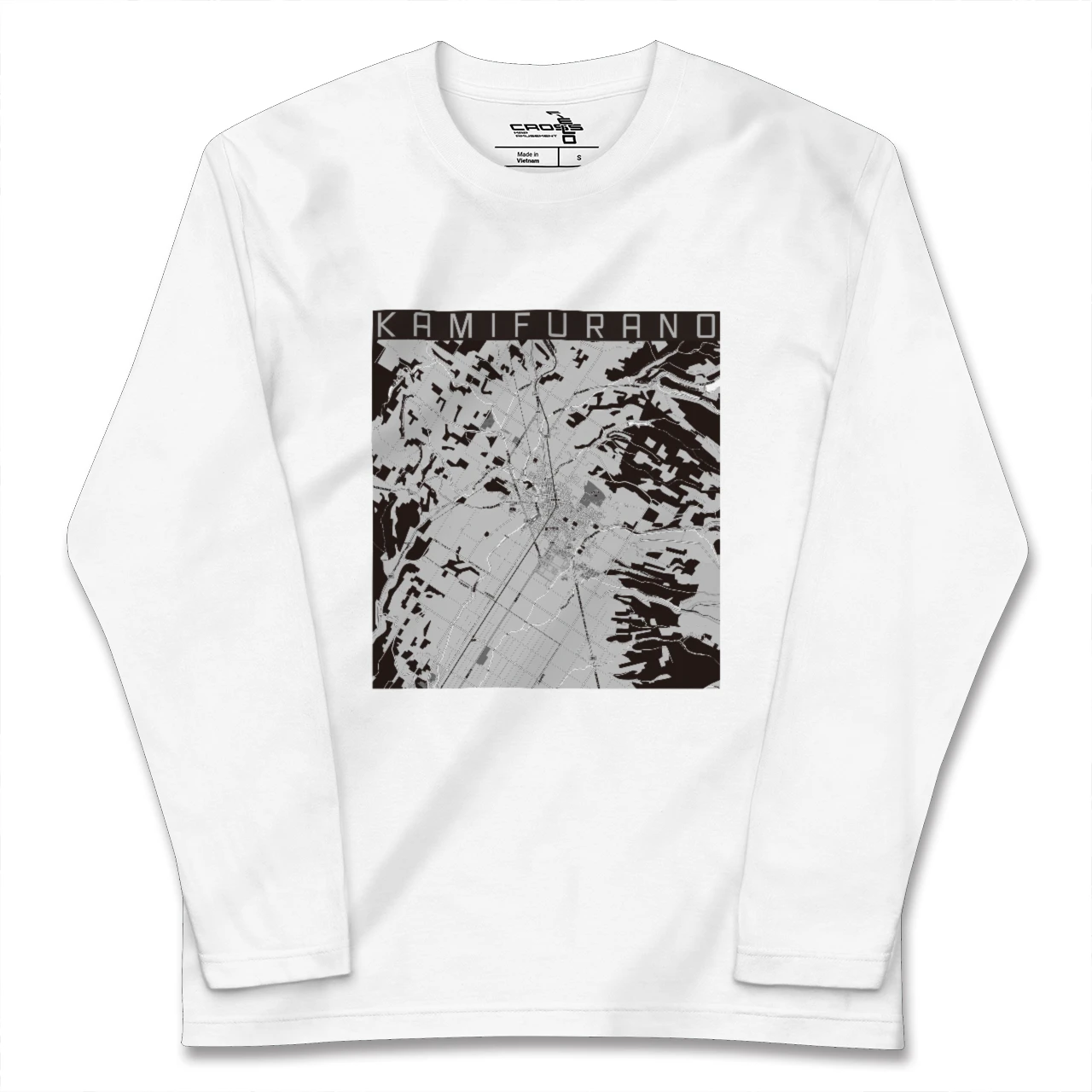 【上富良野（北海道）】地図柄ロングスリーブTシャツ