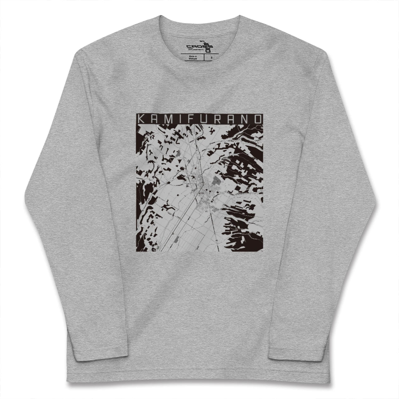 【上富良野（北海道）】地図柄ロングスリーブTシャツ