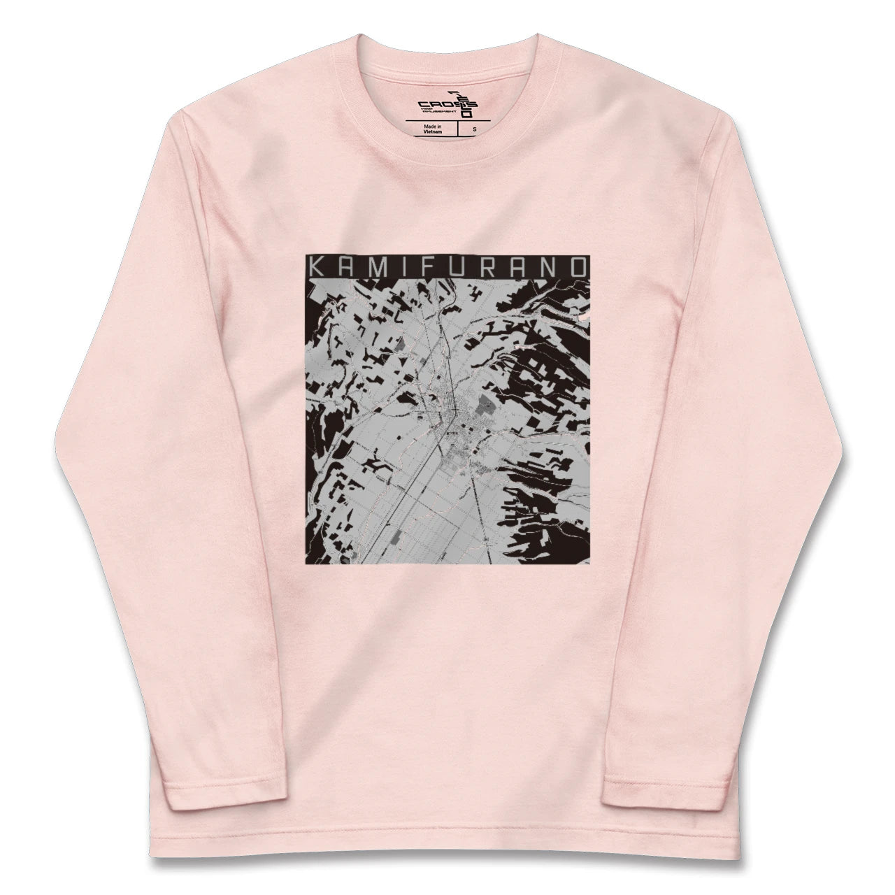 【上富良野（北海道）】地図柄ロングスリーブTシャツ