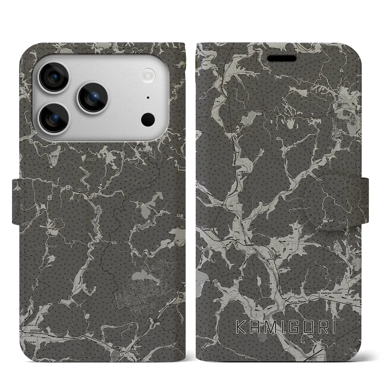 【上郡（兵庫県）】地図柄iPhoneケース（手帳タイプ）