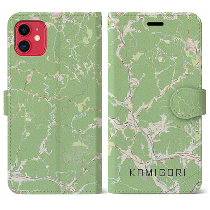 【上郡（兵庫県）】地図柄iPhoneケース（手帳タイプ）ナチュラル・iPhone 11 用