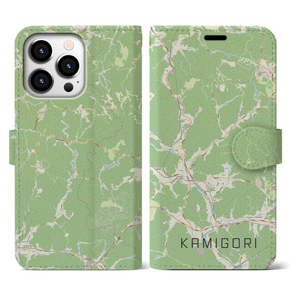 【上郡（兵庫県）】地図柄iPhoneケース（手帳タイプ）ナチュラル・iPhone 13 Pro 用